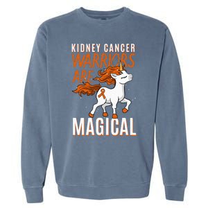 Kidney Cancer Awareness Supporter Warrior Unicorn Lover Gift Garment-Dyed Sweatshirt