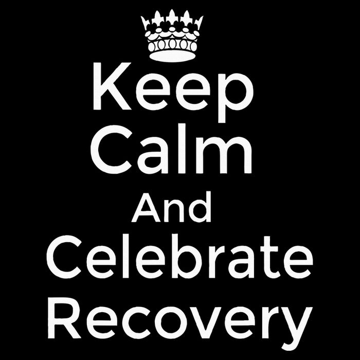 Keep Calm And Celebrate Recovery Sobriety Positive Support Flat Bill Trucker Hat