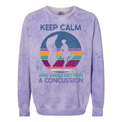 Keep Calm And Avoid Getting A Concussion Retro Color Guard Colorblast Crewneck Sweatshirt