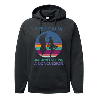 Keep Calm And Avoid Getting A Concussion Retro Color Guard Performance Fleece Hoodie