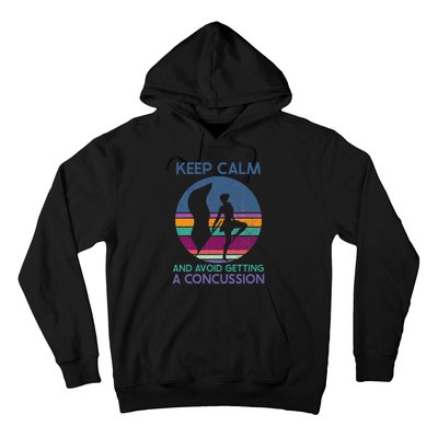 Keep Calm And Avoid Getting A Concussion Retro Color Guard Hoodie