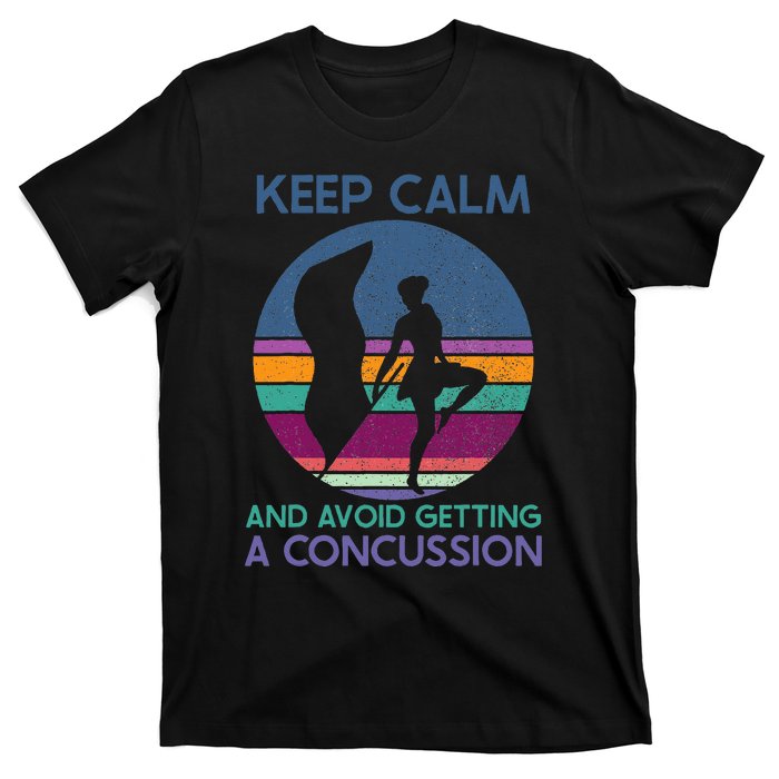 Keep Calm And Avoid Getting A Concussion Retro Color Guard T-Shirt