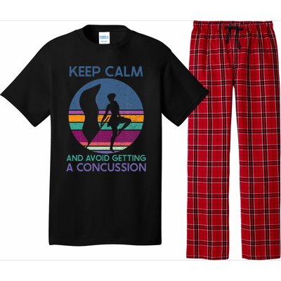 Keep Calm And Avoid Getting A Concussion Retro Color Guard Pajama Set