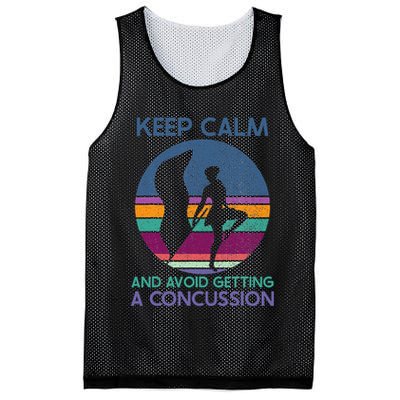 Keep Calm And Avoid Getting A Concussion Retro Color Guard Mesh Reversible Basketball Jersey Tank