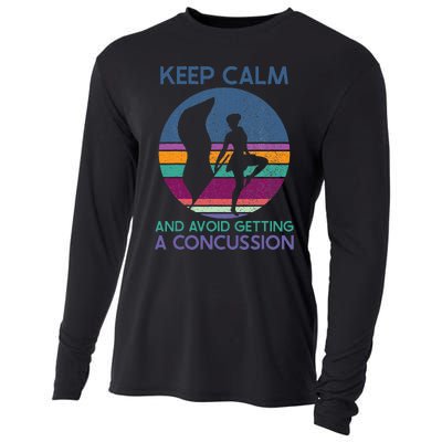 Keep Calm And Avoid Getting A Concussion Retro Color Guard Cooling Performance Long Sleeve Crew