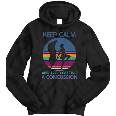 Keep Calm And Avoid Getting A Concussion Retro Color Guard Tie Dye Hoodie