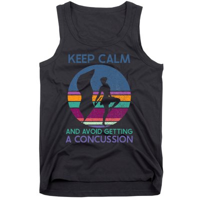 Keep Calm And Avoid Getting A Concussion Retro Color Guard Tank Top