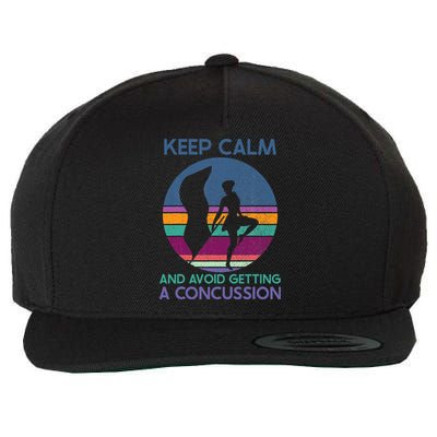 Keep Calm And Avoid Getting A Concussion Retro Color Guard Wool Snapback Cap
