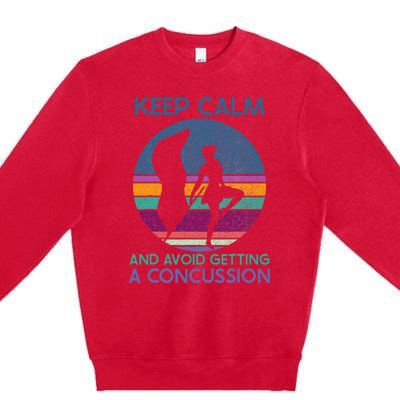 Keep Calm And Avoid Getting A Concussion Retro Color Guard Premium Crewneck Sweatshirt