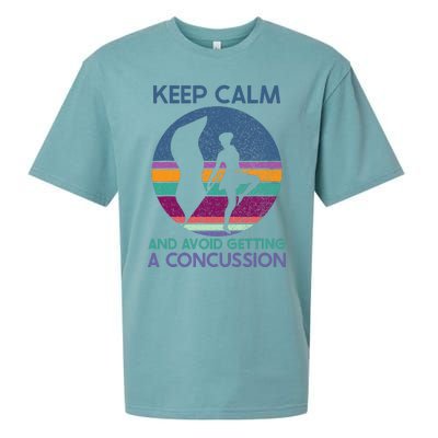 Keep Calm And Avoid Getting A Concussion Retro Color Guard Sueded Cloud Jersey T-Shirt