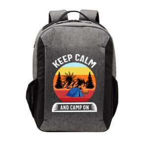 Keep Calm And Camp On Retro Camping Tent Gift Vector Backpack