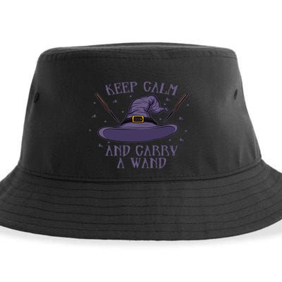 Keep Calm And Carry A Wand Funny Gift Sustainable Bucket Hat
