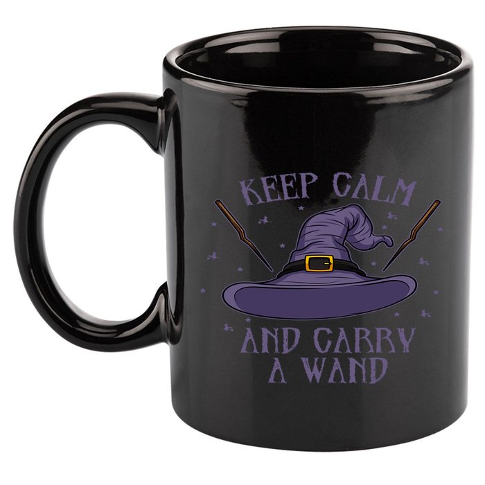 Keep Calm And Carry A Wand Funny Gift 11oz C Handle Ceramic Mug