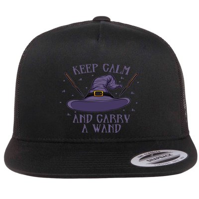 Keep Calm And Carry A Wand Funny Gift Flatbill Hat