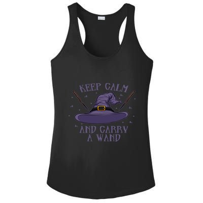 Keep Calm And Carry A Wand Funny Gift Ladies PosiCharge Competitor Racerback Tank