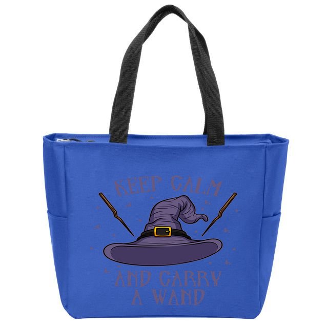 Keep Calm And Carry A Wand Funny Gift Zip Tote Bag