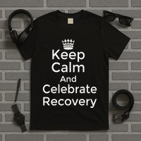 Keep Calm And Celebrate Recovery Sobriety Positive Support T-Shirt