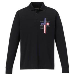 Kneel Cross At The Cross Memorial Day Never Forget Performance Long Sleeve Polo