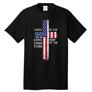 Kneel Cross At The Cross Memorial Day Never Forget Tall T-Shirt