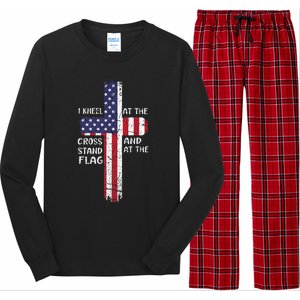 Kneel Cross At The Cross Memorial Day Never Forget Long Sleeve Pajama Set