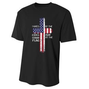 Kneel Cross At The Cross Memorial Day Never Forget Performance Sprint T-Shirt