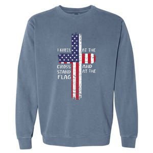 Kneel Cross At The Cross Memorial Day Never Forget Garment-Dyed Sweatshirt