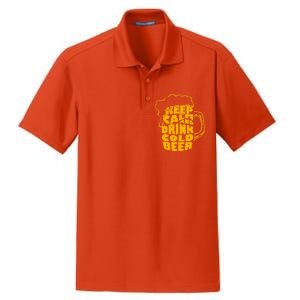 Keep Calm And Drink Cold Beer Dry Zone Grid Polo