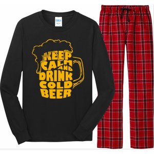 Keep Calm And Drink Cold Beer Long Sleeve Pajama Set