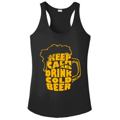 Keep Calm And Drink Cold Beer Ladies PosiCharge Competitor Racerback Tank