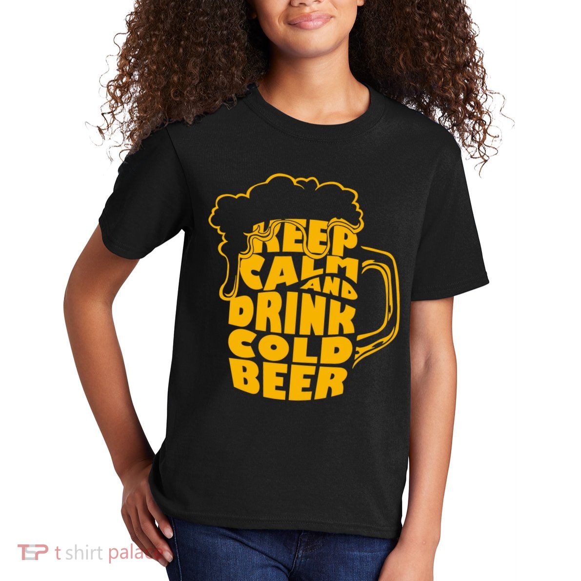 Keep Calm And Drink Cold Beer Kids T-Shirt
