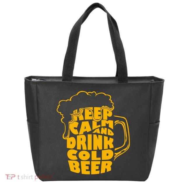 Keep Calm And Drink Cold Beer Zip Tote Bag