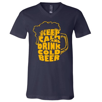 Keep Calm And Drink Cold Beer V-Neck T-Shirt