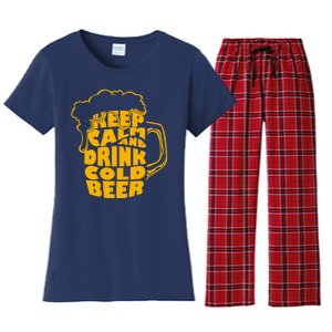 Keep Calm And Drink Cold Beer Women's Flannel Pajama Set