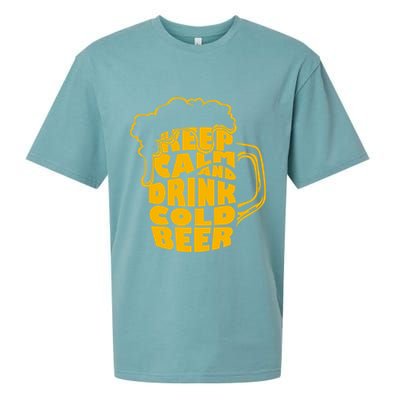 Keep Calm And Drink Cold Beer Sueded Cloud Jersey T-Shirt