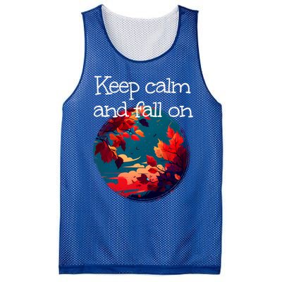 Keep Calm And Fall On With Windy Weather For Autumn Lovers Cool Gift Mesh Reversible Basketball Jersey Tank