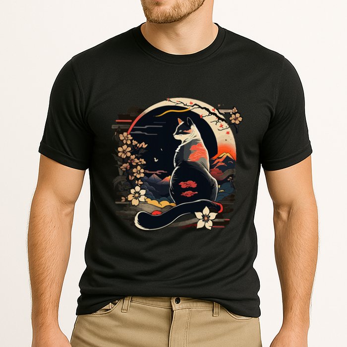 Kawaii Cat Anime Japanese Retro Cooling Performance Crew T-Shirt
