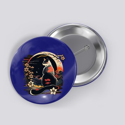 Kawaii Cat Anime Japanese Retro Button