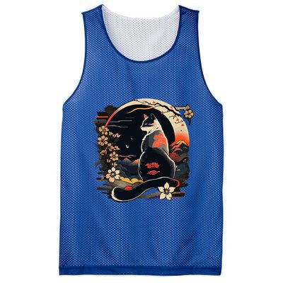 Kawaii Cat Anime Japanese Retro Mesh Reversible Basketball Jersey Tank