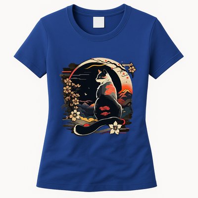Kawaii Cat Anime Japanese Retro Womens T-Shirt