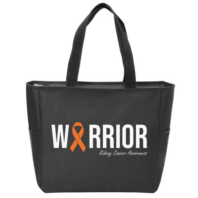 Kidney Cancer Awareness Orange Ribbon Zip Tote Bag