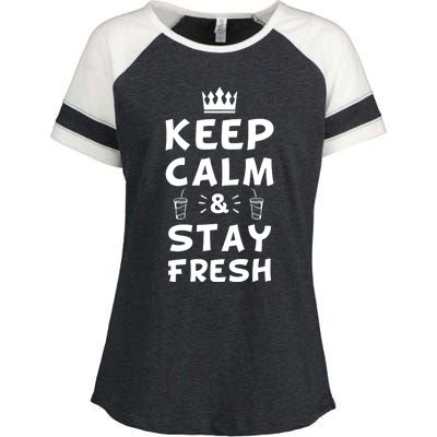 Keep Calm And Stay Fresh National Beverage Day Gift Meaningful Gift Enza Ladies Jersey Colorblock Tee