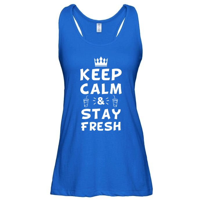 Keep Calm And Stay Fresh National Beverage Day Gift Meaningful Gift Ladies Essential Flowy Tank