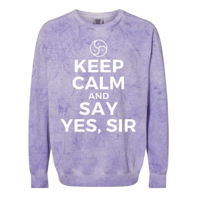 Keep Calm And Say Yes Sir Bdsm Kink Colorblast Crewneck Sweatshirt