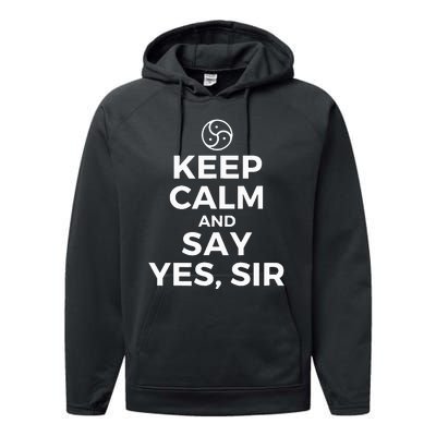 Keep Calm And Say Yes Sir Bdsm Kink Performance Fleece Hoodie