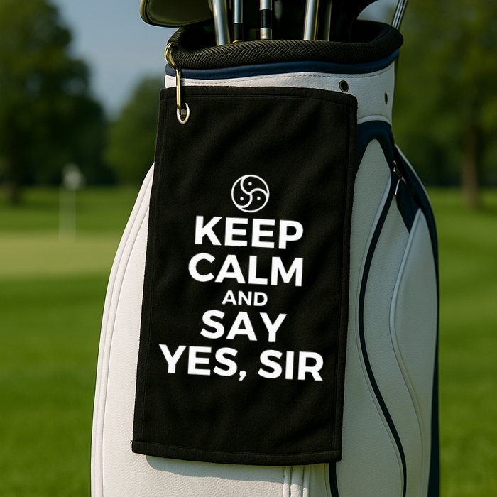 Keep Calm And Say Yes Sir Bdsm Kink Golf Towel