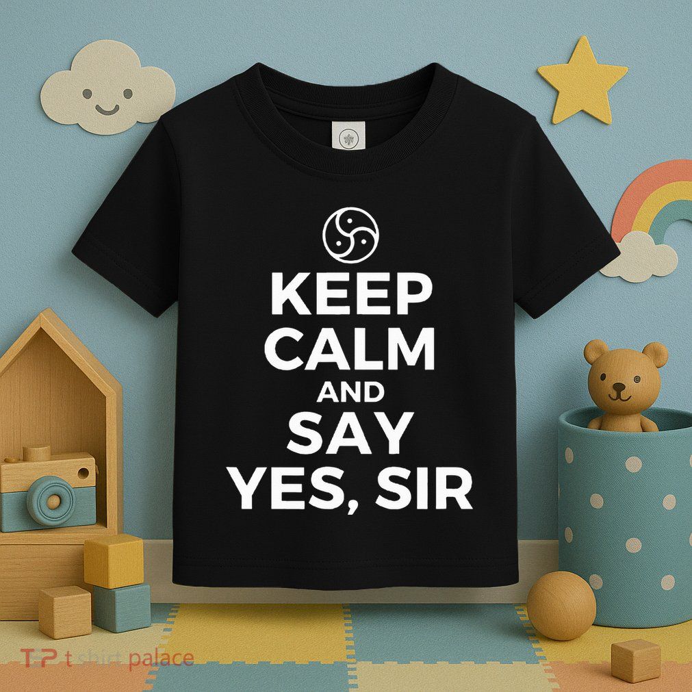 Keep Calm And Say Yes Sir Bdsm Kink Toddler T-Shirt