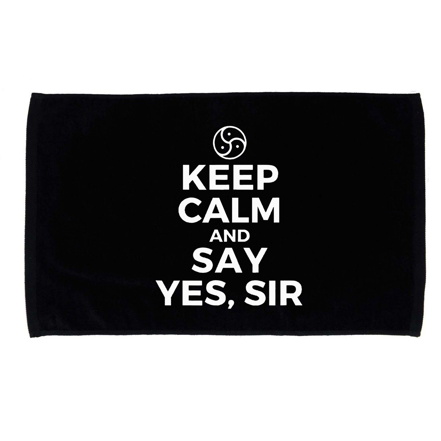 Keep Calm And Say Yes Sir Bdsm Kink Microfiber Hand Towel