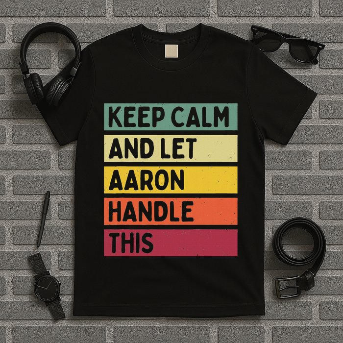 Keep Calm And Let Aaron Handle This Funny Retro Quote T-Shirt