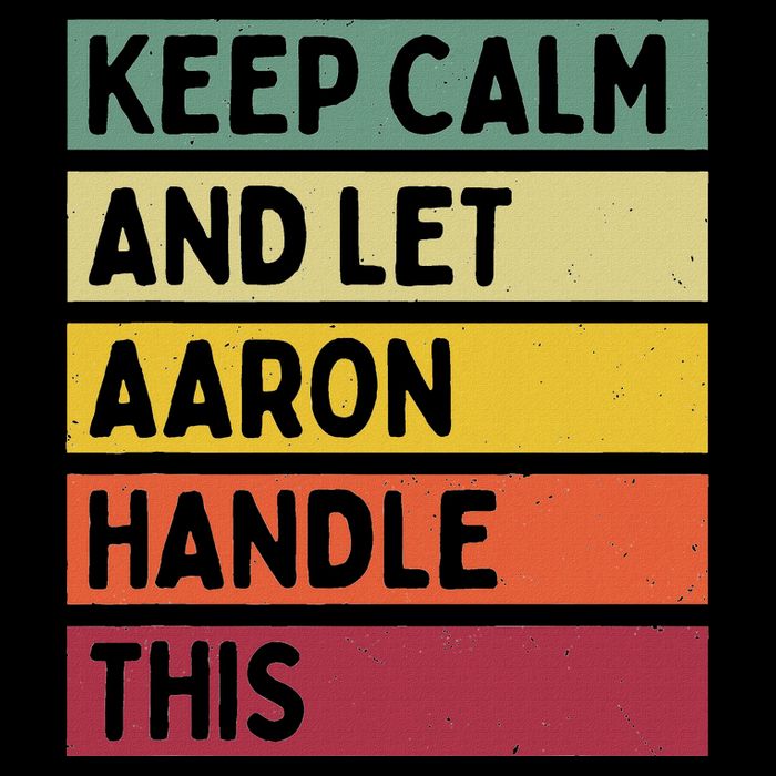 Keep Calm And Let Aaron Handle This Funny Retro Quote 7-Panel Snapback Hat