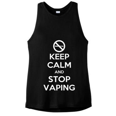 Keep Calm And Stop Vaping Ladies PosiCharge Tri-Blend Wicking Tank